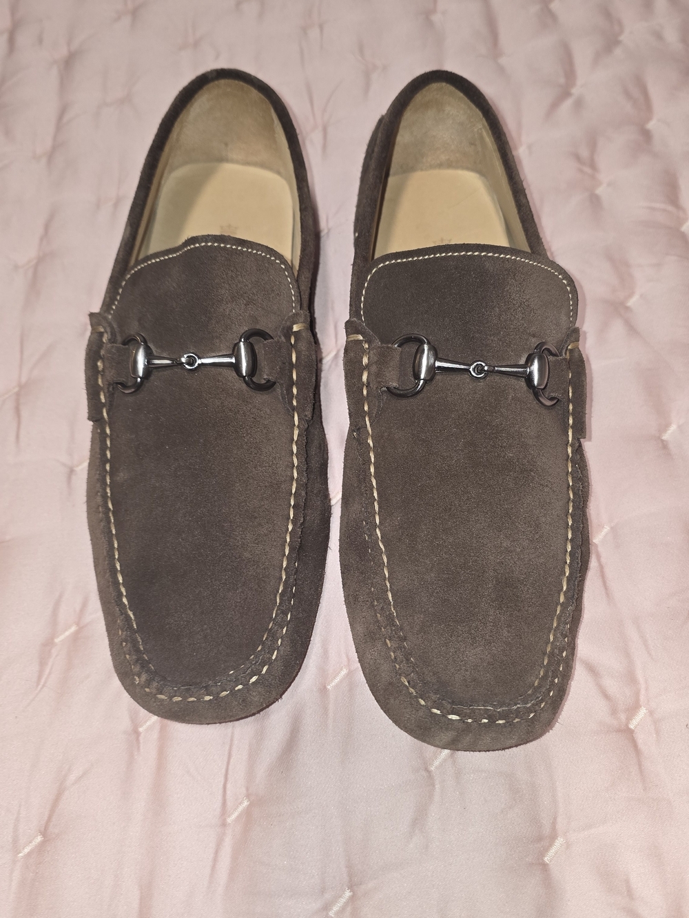 Peter Millar Dark Brown Suede Bit Loafers